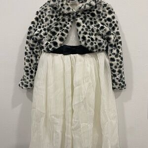 Leopard Print Jacket with White Dress